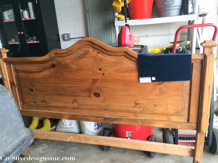 DIY blue tufted headboard - Cre8tive Designs Inc.