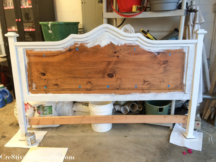 Blue tufted headboard