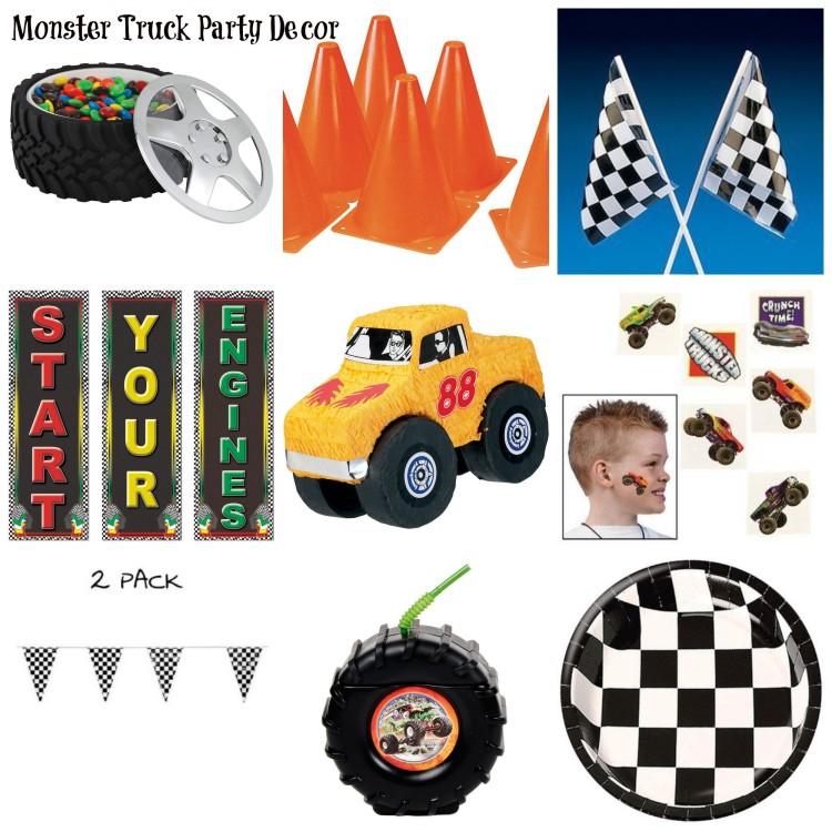 monster truck party decor