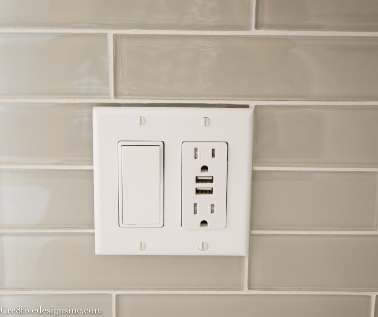 Built in USB wall outlet 