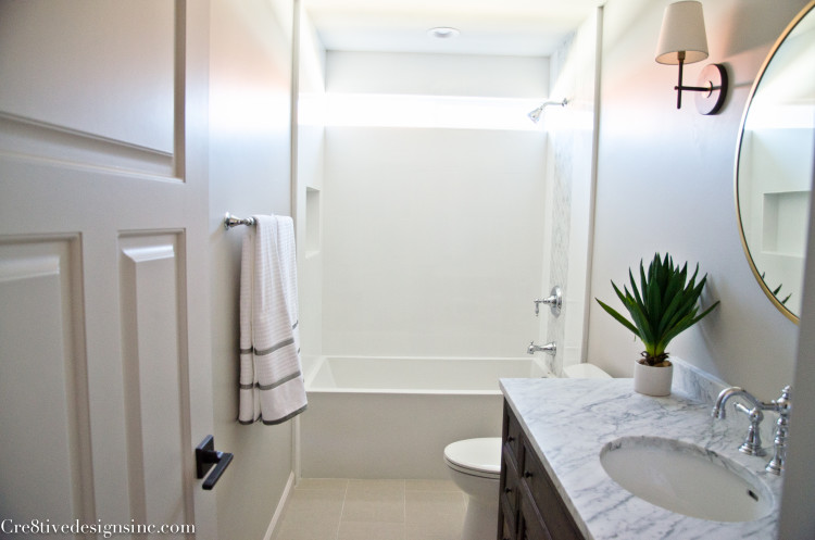 Bathroom remodel using a Mirabelle soaking tub